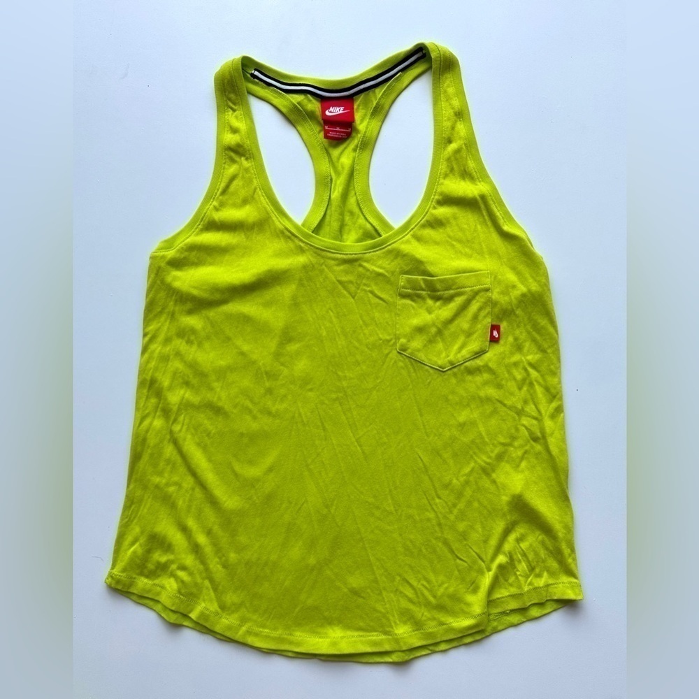 Nike Green Yellow Soft Lightweight Flowy Racerback Workout Gym Tank Top Medium